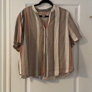 Stripes Linen Blouse